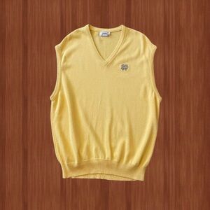 Vintage 90s Notre Dame Yellow Sweater Vest - Size XXL